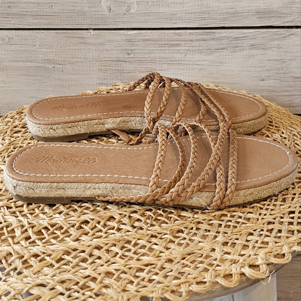 COPY - Madewell Brown Strappy Slides Sandels Size 9